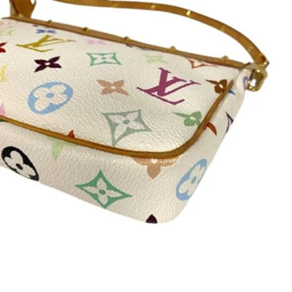 LOUIS VUITTON Pochette Accessoires Multicolor Blanc White AB